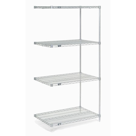 Nexel Wire Shelving Add-On, Poly-Z-Brite, 54W x 18D x 54H A18545Z